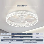 ventilateur led moderne cristal brillant télécommande blanc noir contemporain