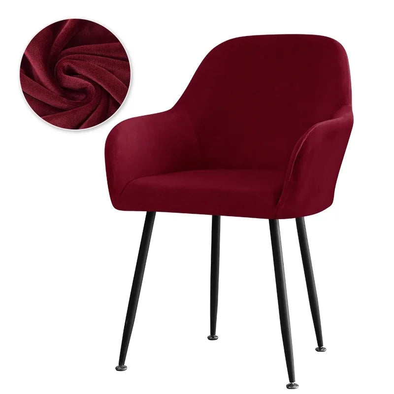 housse chaise velours moderne orange bleu beige vert rouge violette bleu marine polyestèreversible universal