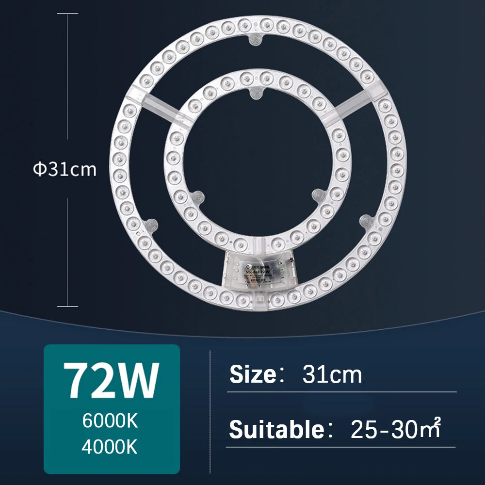 ampoule led module circulaire blanc moderne économie énergie contrôle distant aimant blanc chaud froid