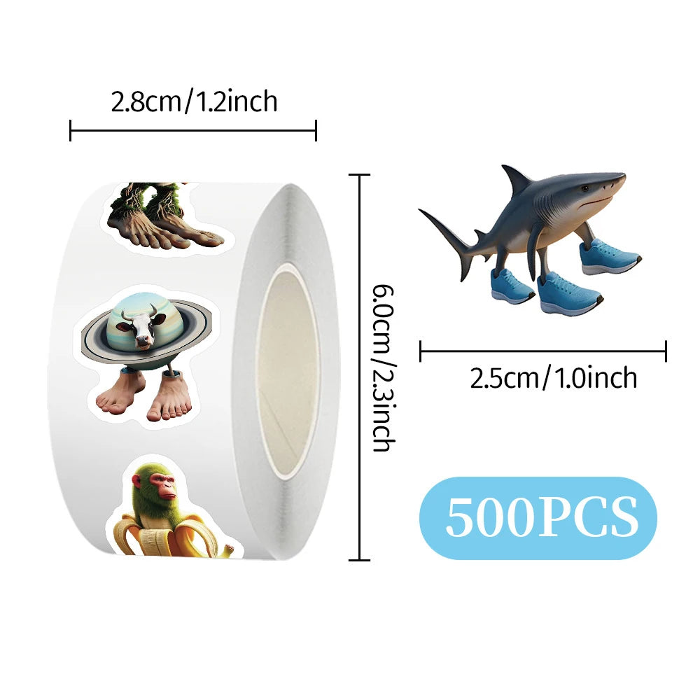 sticker autocollants multicolores dessin animé thèmes variés animaux objets personnages