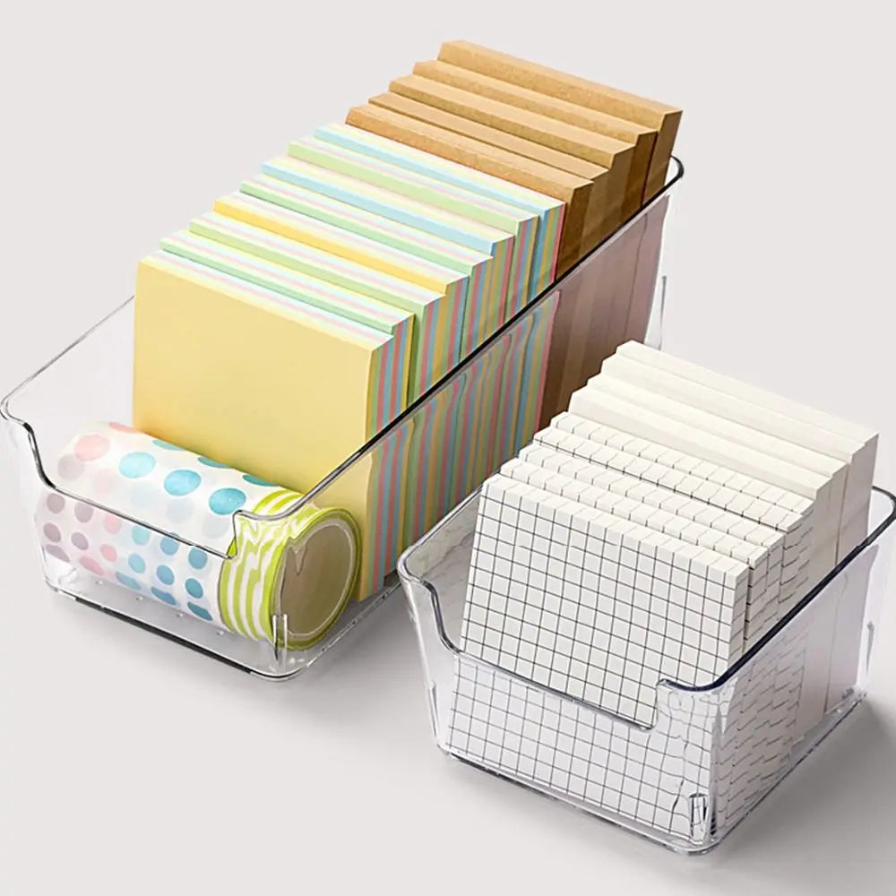 rangements transparents moderne boîtes papeterie porte articles bloc notes post it masking tapestylos ciseaux