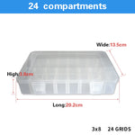 boîte rangement transparente plastique réutilisable moderne 10 12 15 24 cases poignée organisateur articles