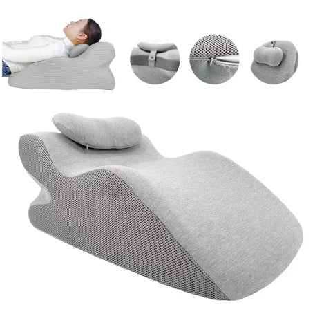 oreiller sommeil mousse mémoire forme rectangulaire texture bulles couleur vert clair ergonomique support cou