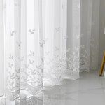 rideau blanc brodé feuilles moderne translucide fenêtre maison inclusion accessoires traitement