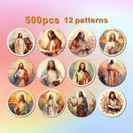 autocollants multicolores jésus scènes illustrées adhésifs décoration mur portable téléphone