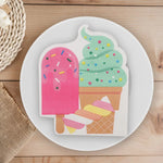 serviettes papier motif tropical festives anniversaire mariage fete cocotier fleurs glacées donuts