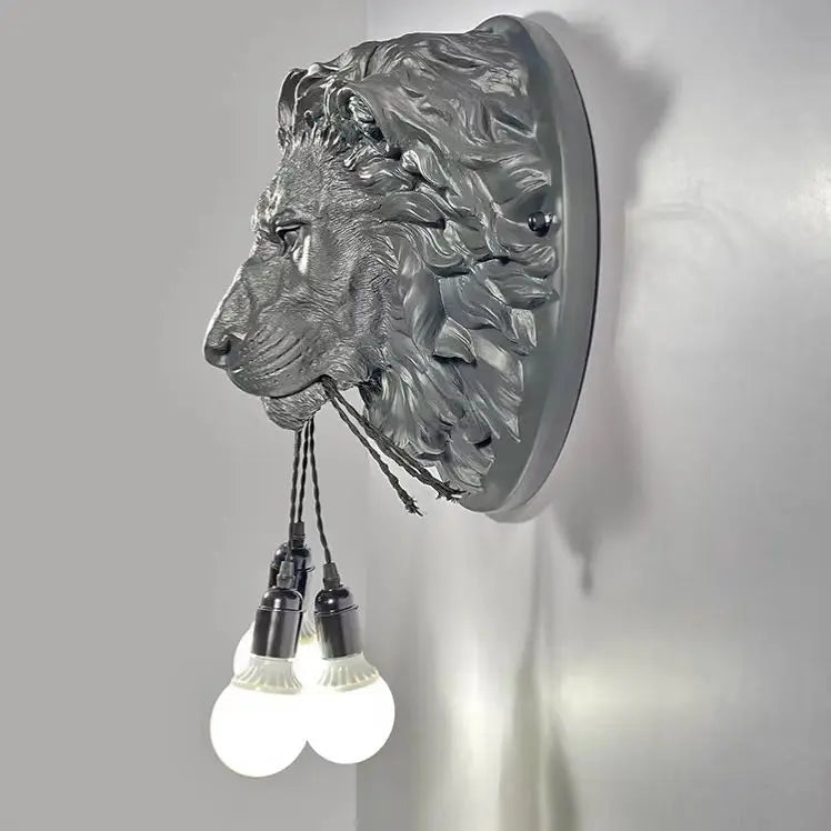 applique murale art deco sculpture animal ampoules led noir blanc vintage chambre salon étude