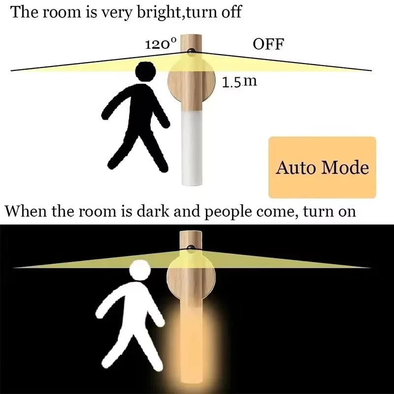 lampe murale led rechargeable aimantée texture bois finition mate moderne minimaliste