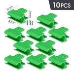 clips fixation plantes vertes pratique robustes 10 pièces opaques vert plat lisse clips support