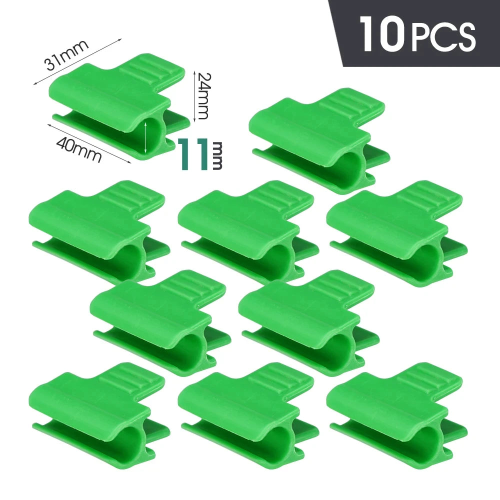 clips fixation plantes vertes pratique robustes 10 pièces opaques vert plat lisse clips support