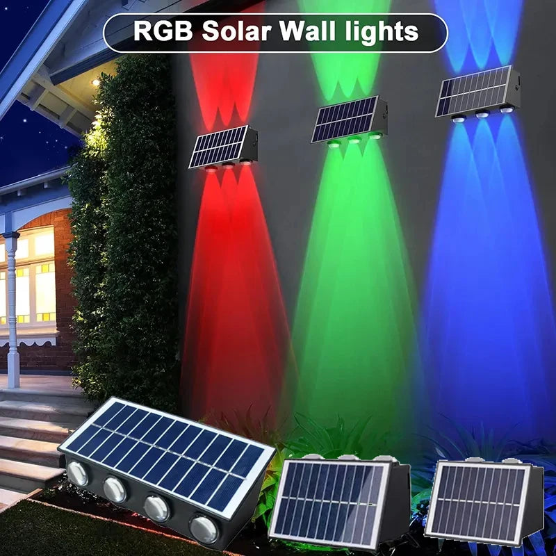 applique murale solaire led rgb contemporaine adhésive extérieure multicolore