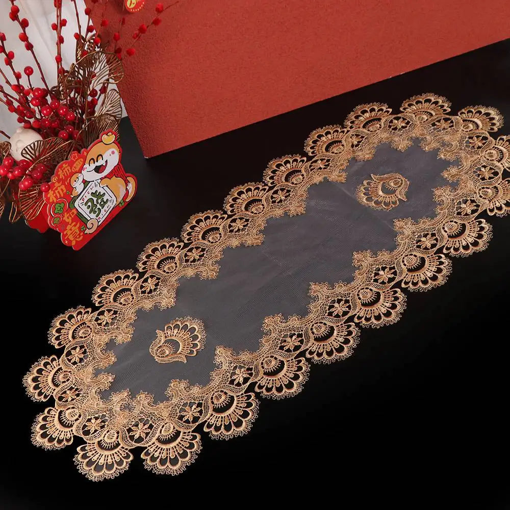 serviette table brodée florale gris clair doré classique réutilisable polyester