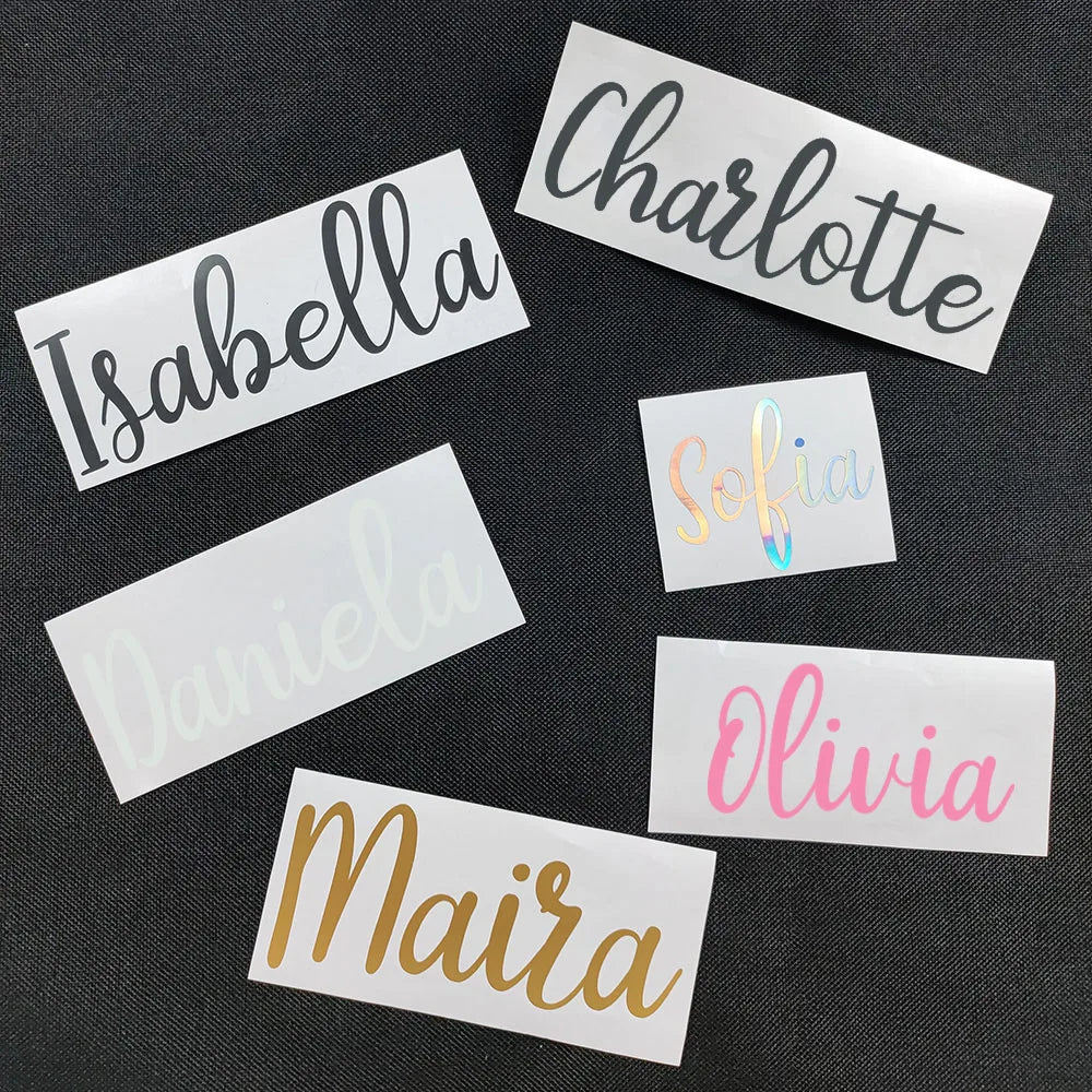 autocollants personnalisables lettres stylisées blanc noir doré rose moderne élégant adhésif xl