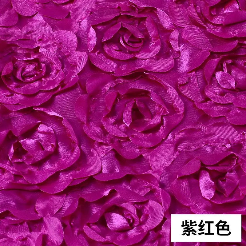 tapis mariage satin roses relief texturé violet rouge vert élégant antidérapant 50cm 130cm