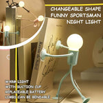 lampe table portable led personnage articulé bleu noir moderne suction cup chambre enfant