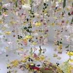 décoration romantique suspension fleurs artificielles multicolores intérieure fil rose blanc jaune orange violet vert