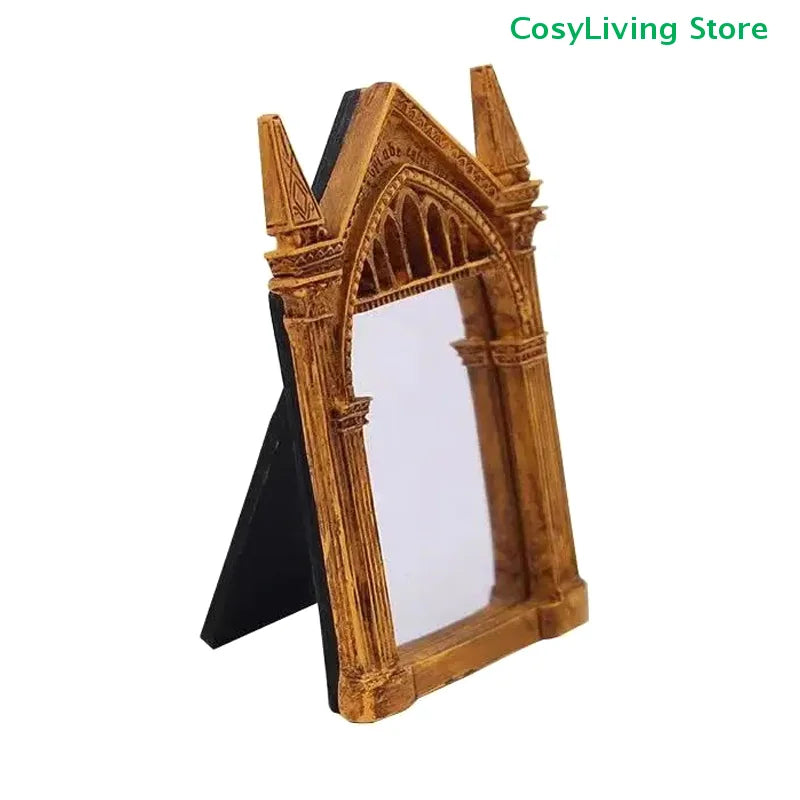 miroir pied gothique ornements floraux doré décoration intérieure chambre thème sorcière objet magique