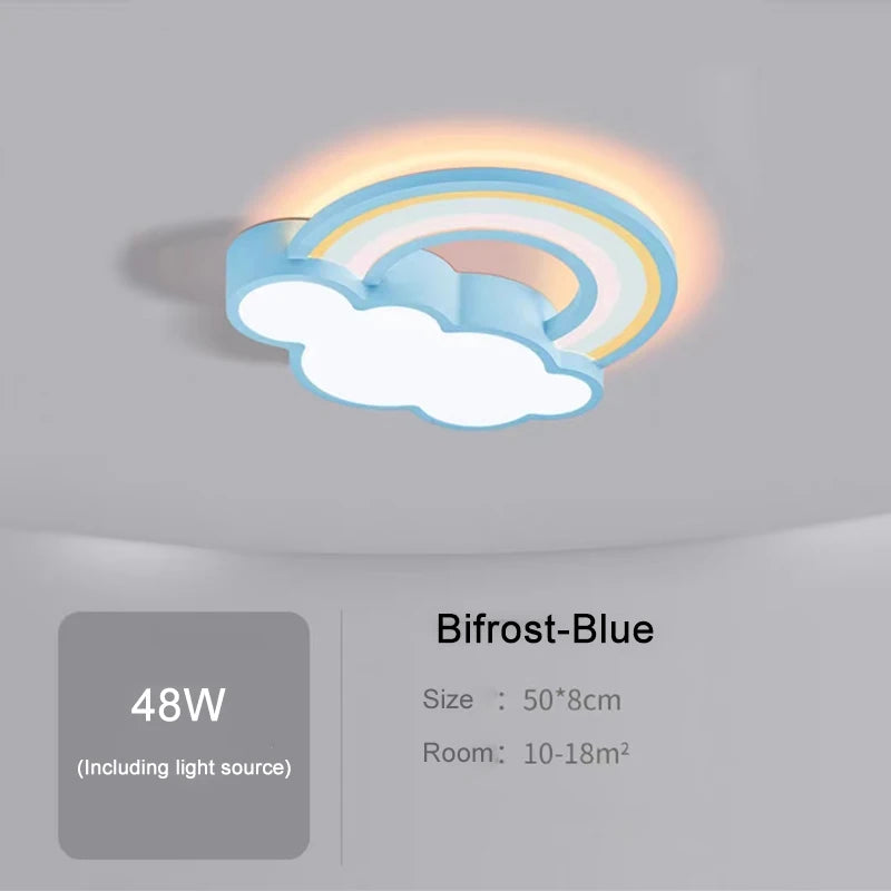 lampe nuages arc ciel enfants moderne rose bleu blanc