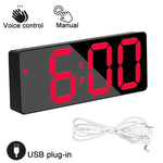 horloge multifonctionnelle or rose moderne radio double alarme projection