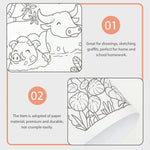 papier colorier géant illustré animaux floraux enfants opaques crayons couleurs stylos bille