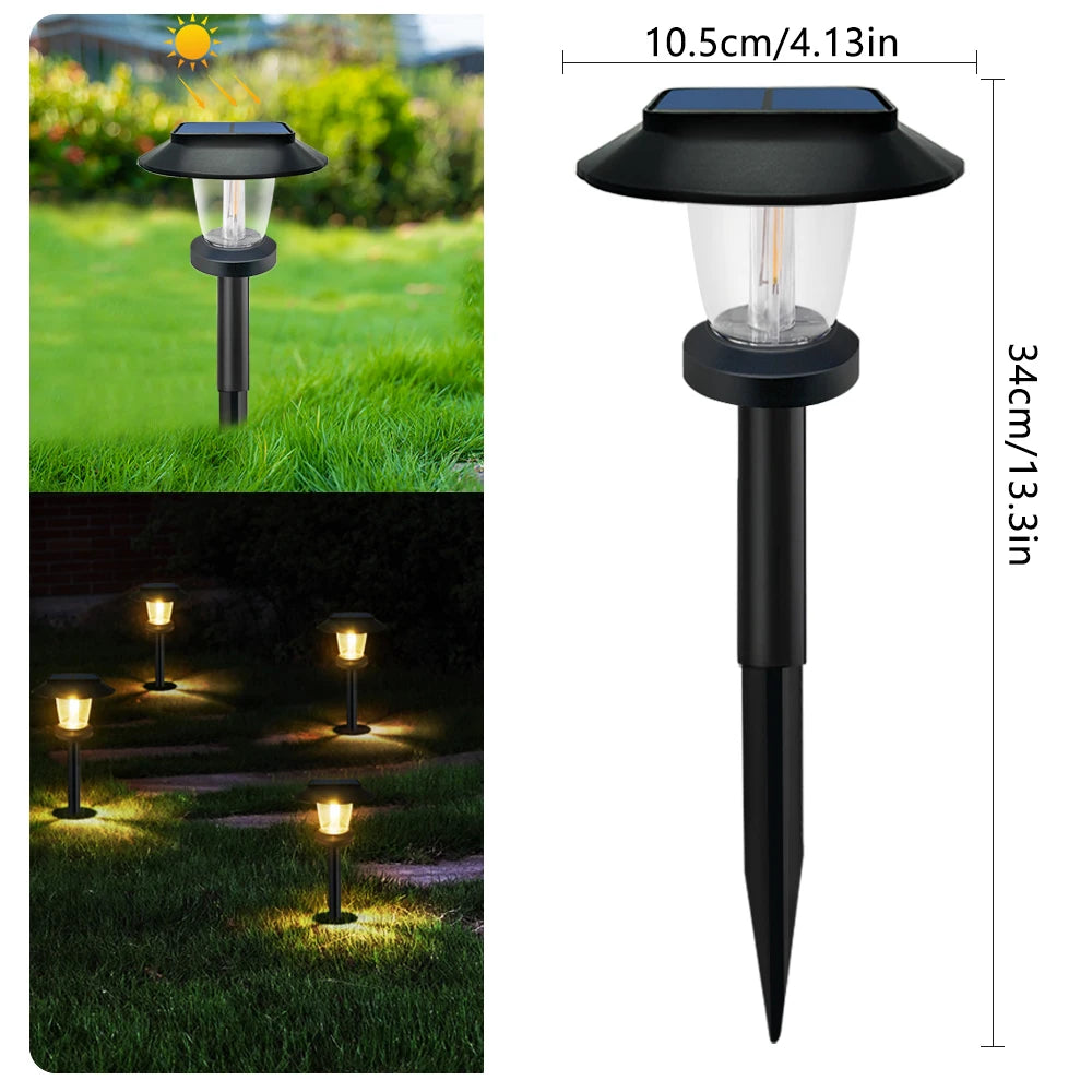 lumière solaire led ip65 contemporaine noire fixée piquet batterie panneau solaire extérieure allée jardin