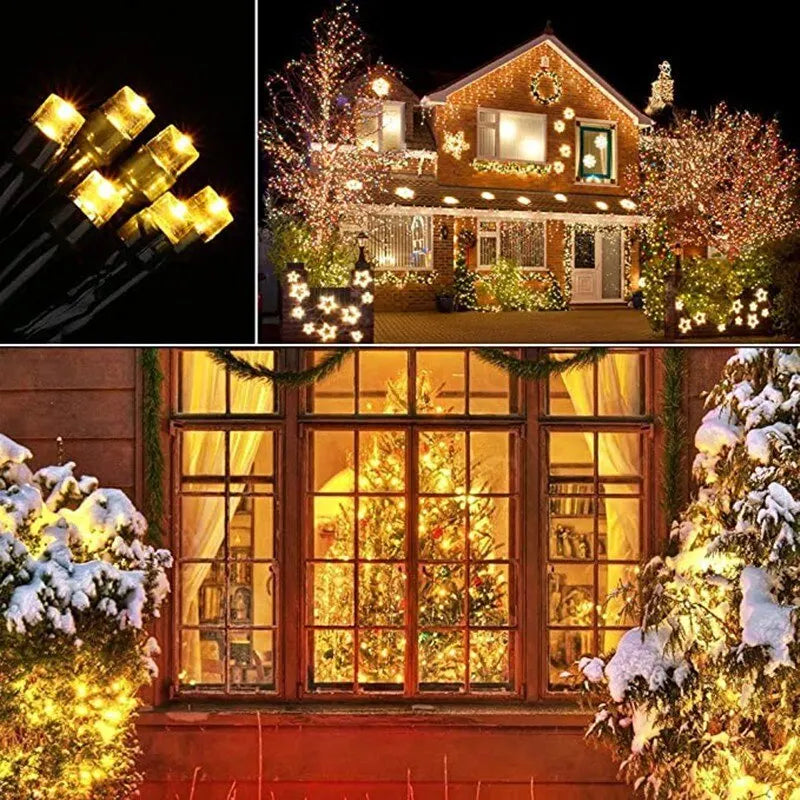 guirlande lumineuse solaire multicolore 100 leds ip65 moderne spikes
