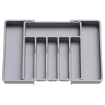 rangement tiroir pliable ustensiles cuisine gris blanc noir moderne pratique adjustable vaisselle