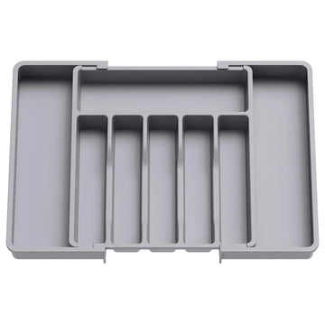 rangement tiroir pliable ustensiles cuisine gris blanc noir moderne pratique adjustable vaisselle