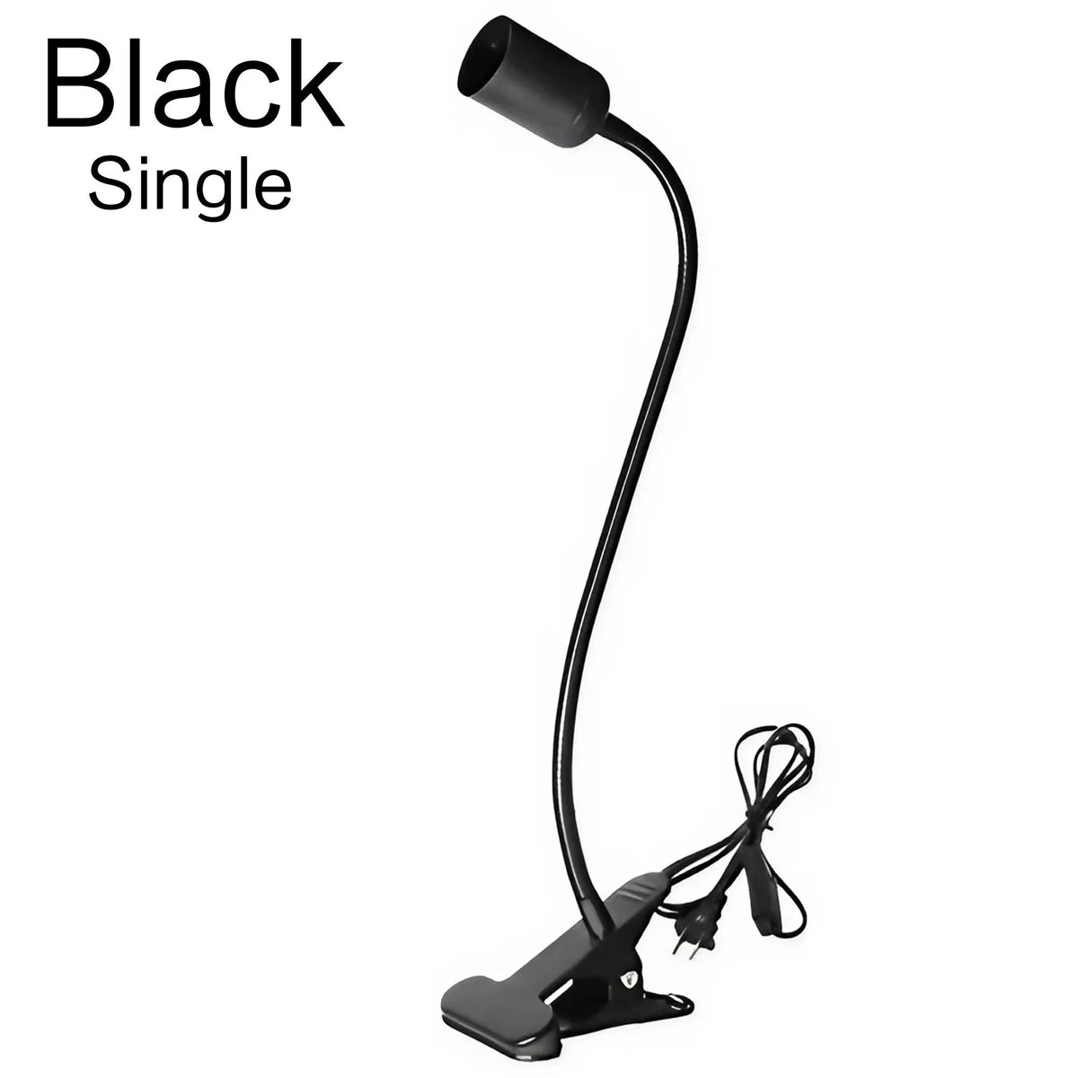 lampe pince flexible blanc moderne base e27 tige métallique réglable interrupteur prise us