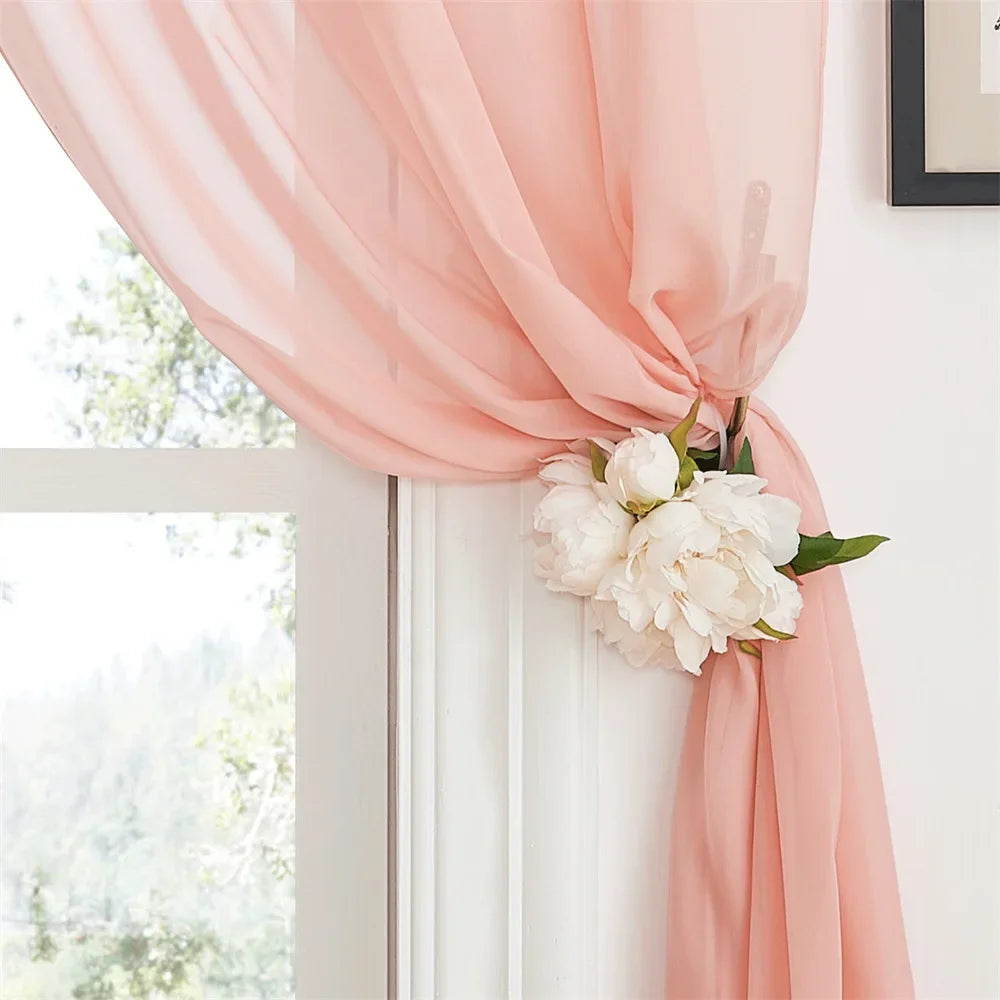 rideau uni rose clair moderne translucide 10ft 300cm 5ft 150cm mariage anniversaire