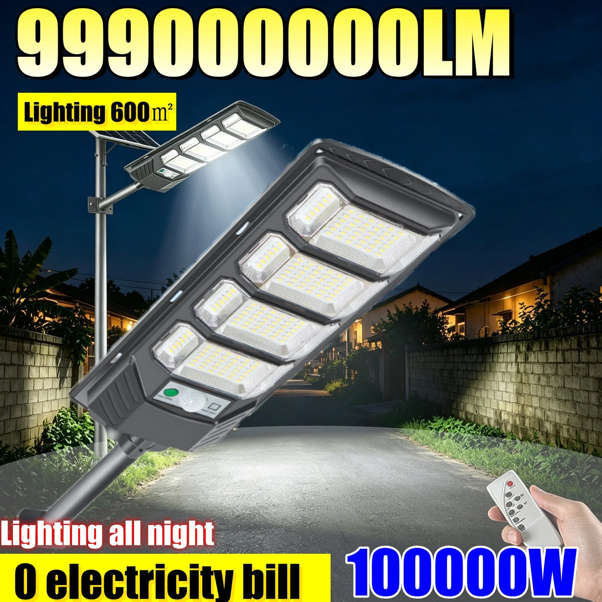 lampadaire solaire led moderne fixation murale télécommande sans fil recharge solaire