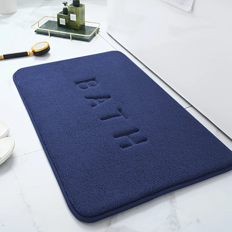 tapis bain texturé gris moderne antidérapant absorbant salle bain fonctionnel adhésif pantoufles