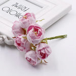 bouquet fleurs artificielles roses velours mariage scrapbooking décoration vintage romantique rouge blanc violet