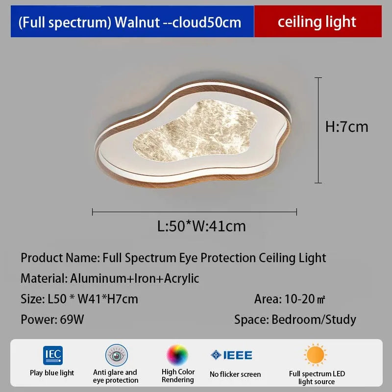 plafonnier led moderne blanc doré texture marbrée effet nuage brume surface interrupteur bouton remote