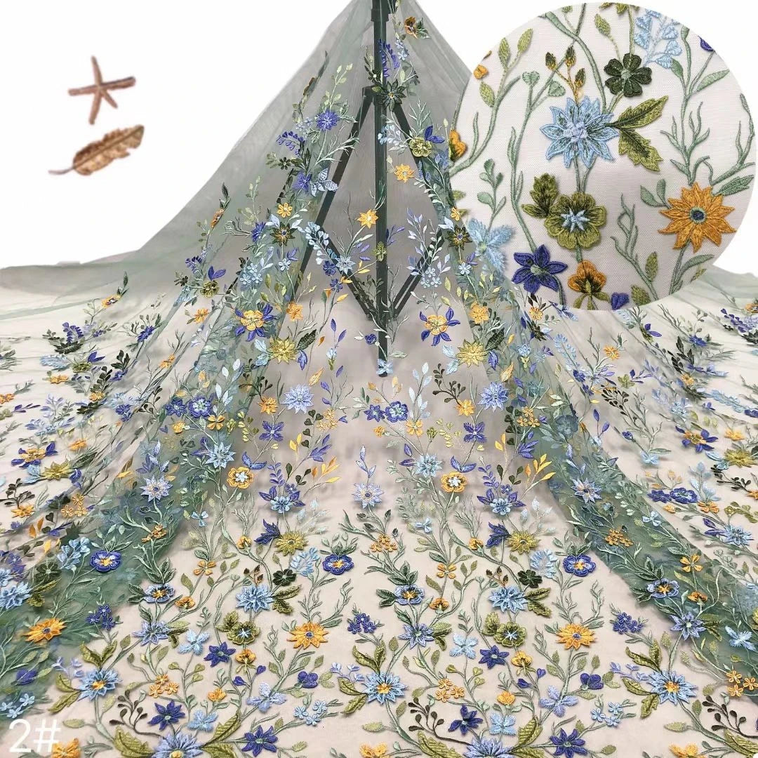 robe élégante verte brodée floral transparente occasion mariage