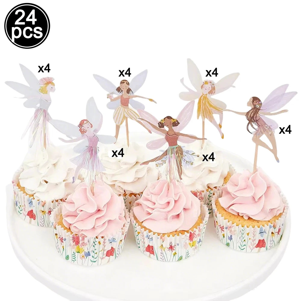 décorations gâteau cupcakes fées papillons fleurs mariage anniversaire baptême révélation sexe MADAM FAIRY PARTY