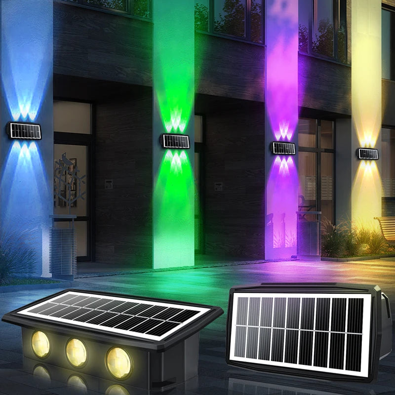 lampe solaire moderne panneau noir ampoules jaunes extérieur autoinstallation led multifonctionnelle