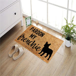 tapis d'entrée marron clair antidérapant sol extérieur moderne motif chien