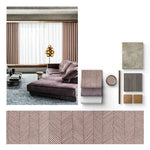 rideau opaque rose pâle rayures diagonales moderne salon chambre