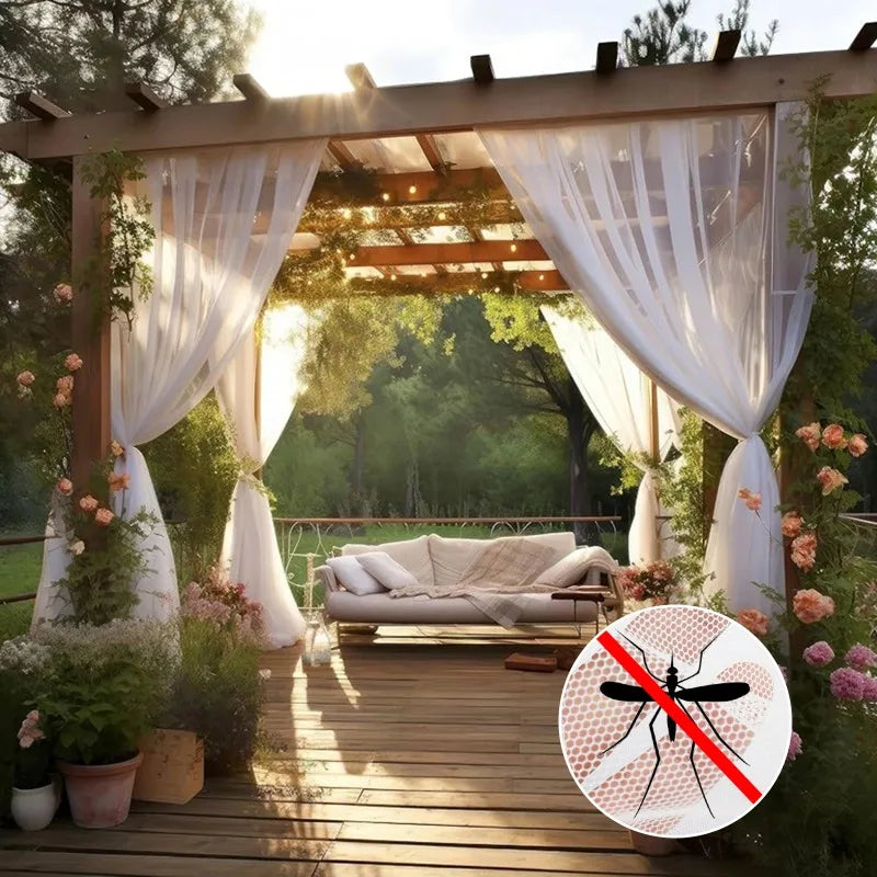 filet anti insectes noir blanc quadratique plié extérieur camping patio gazebo king size mosquito