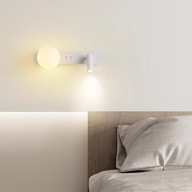 applique murale moderne lampe chevet led noire blanche minimaliste éclairage intérieur salon