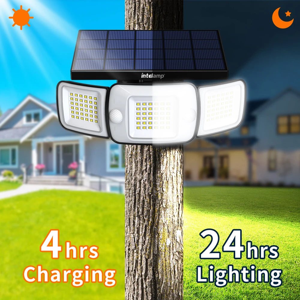 lampe solaire extérieure moderne capteur mouvement panneau solaire led noir blanc ip65
