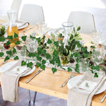 guirlande végétale artificielle feuilles vertes modernes brillantes extérieur accrochée décoration mariage maison festival