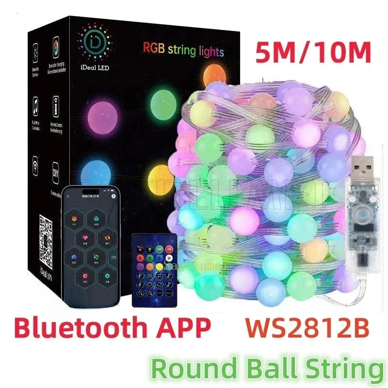 guirlande lumineuse multicolore moderne 5m 10m 33leds 66leds télécommande application usb