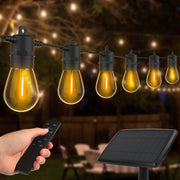 guirlande lumineuse solaire extérieure led filaments vintage résistante eau jardin rustique