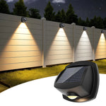 projecteur mural solaire led noir rgbw ip65 moderne adhésifextérieur jardin patio