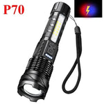 torche lumineuse rechargeable 20w led noire texturée moderne étanche 7modes