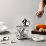 rangement couverts argenté noir fourchettes cuillères couteaux support cuisine barreaux horizontal vertical moderne minimaliste