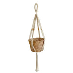 support plante suspendu macramé boho blanc beige noir artisanal anneau pot plante