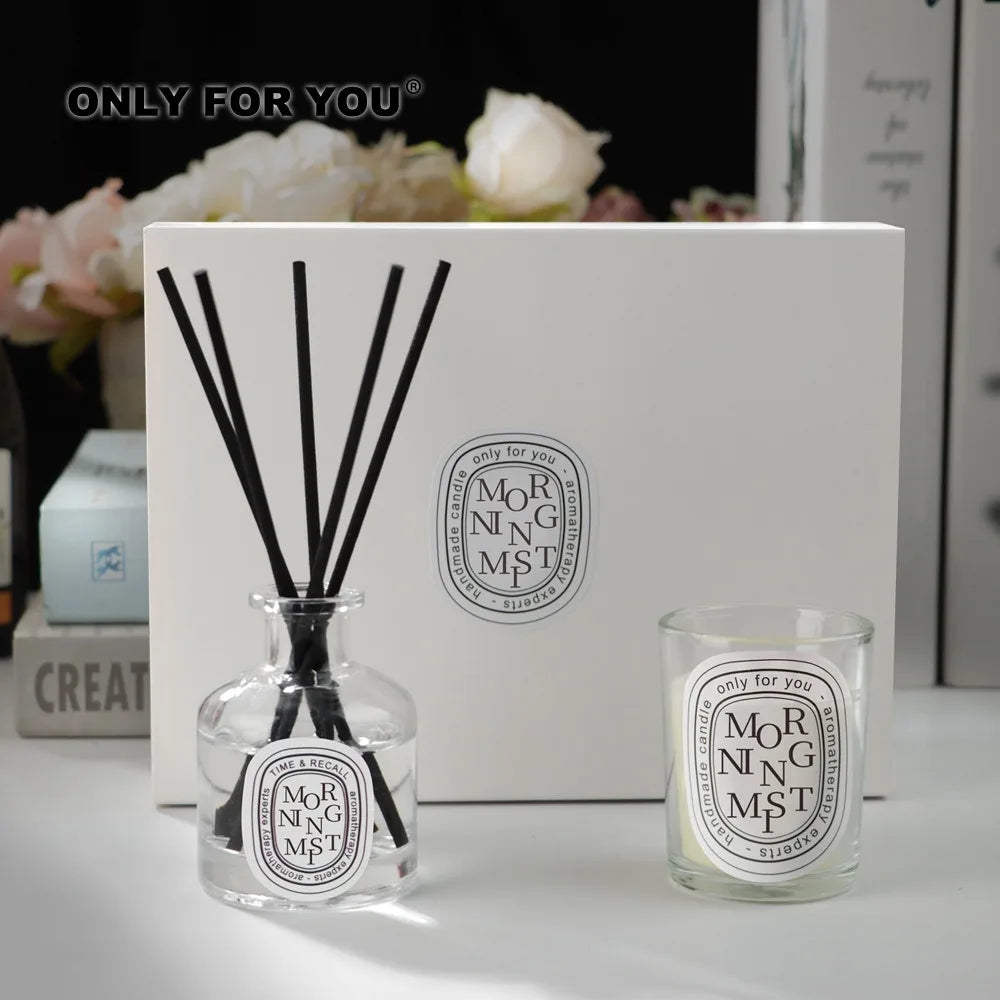 diffuseur huiles essentielles bougie parfumée set air frais decoration maison blanc noir minimaliste aromathérapie